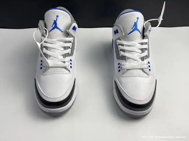 Official Maikesneakers White 3 Jordan Blue Retro CT8532-040 Air 0412